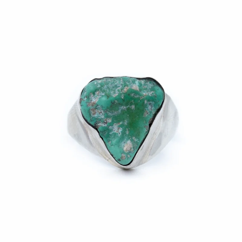 Pure form rings-Green Turquoise Nugget Ring