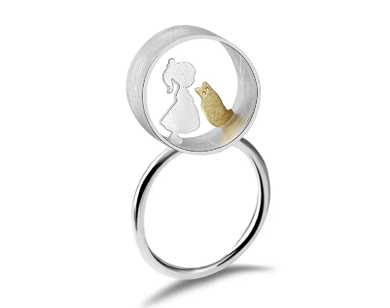 Daisy rings-Boy and Girl Meets Cat Ring