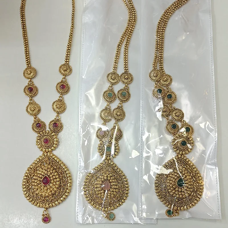 Multi-link necklaces-Rani Sati Jewels Gold Plated Necklace Set (1 Piece Only)