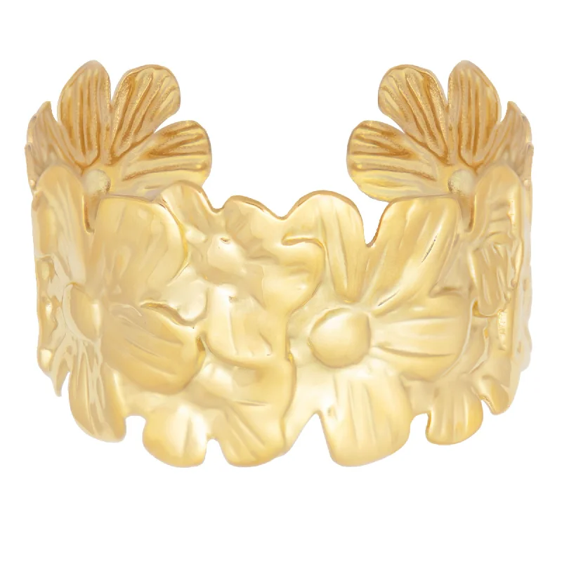 Spirit charm bangles-Sunflower Cuff Bracelet