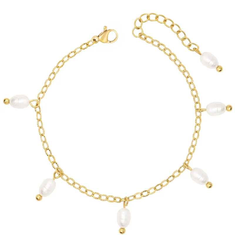 Topaz stone bangles-Milly Pearl Bracelet