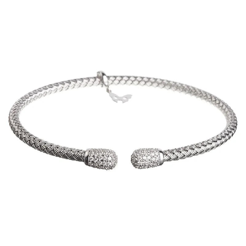 Sleek design bangles-Silver Cluster Bracelet