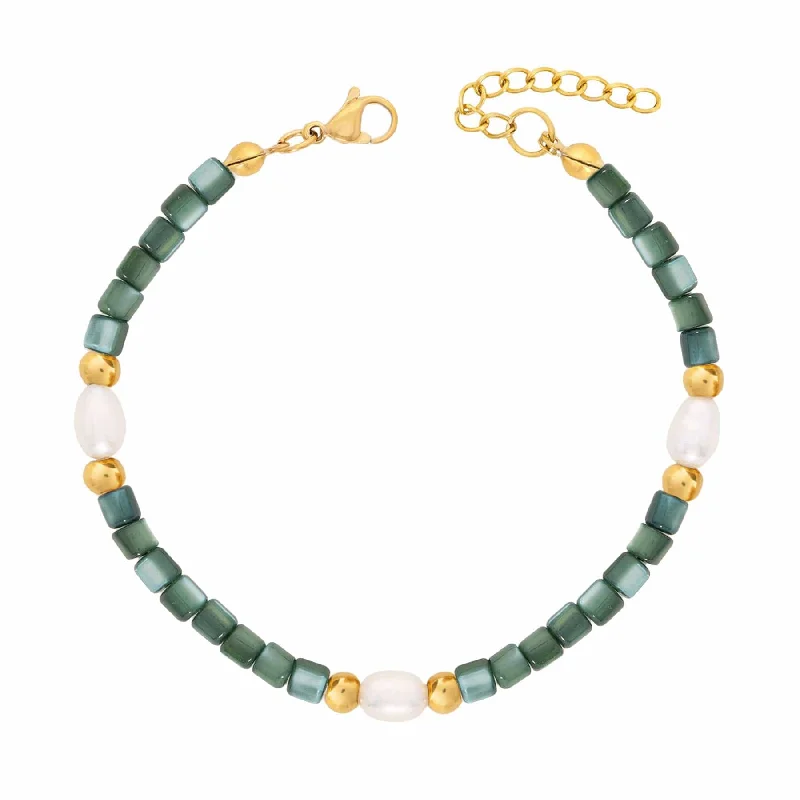 Pinch clasp bangles-Shiloh Pearl Bracelet