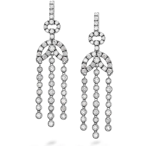 Curved shape earrings-Hearts On Fire Copley Bezel Chandelier Diamond Earrings