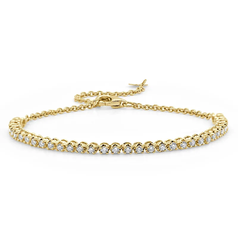 Curved gem bangles-14k Gold & Diamond Bracelet