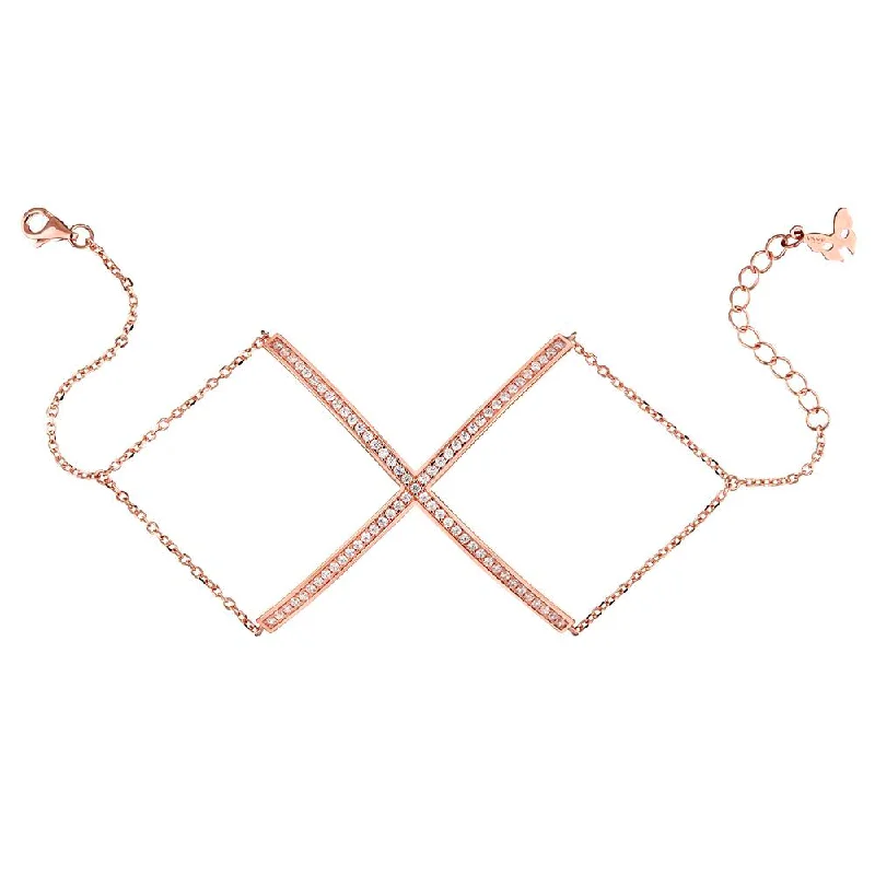 Smooth link bangles-Rose Gold X Bracelet