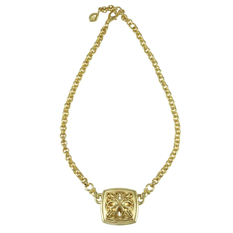 Multi-layer necklaces-Empress Medallion Necklace - 18K Gold Vermeil