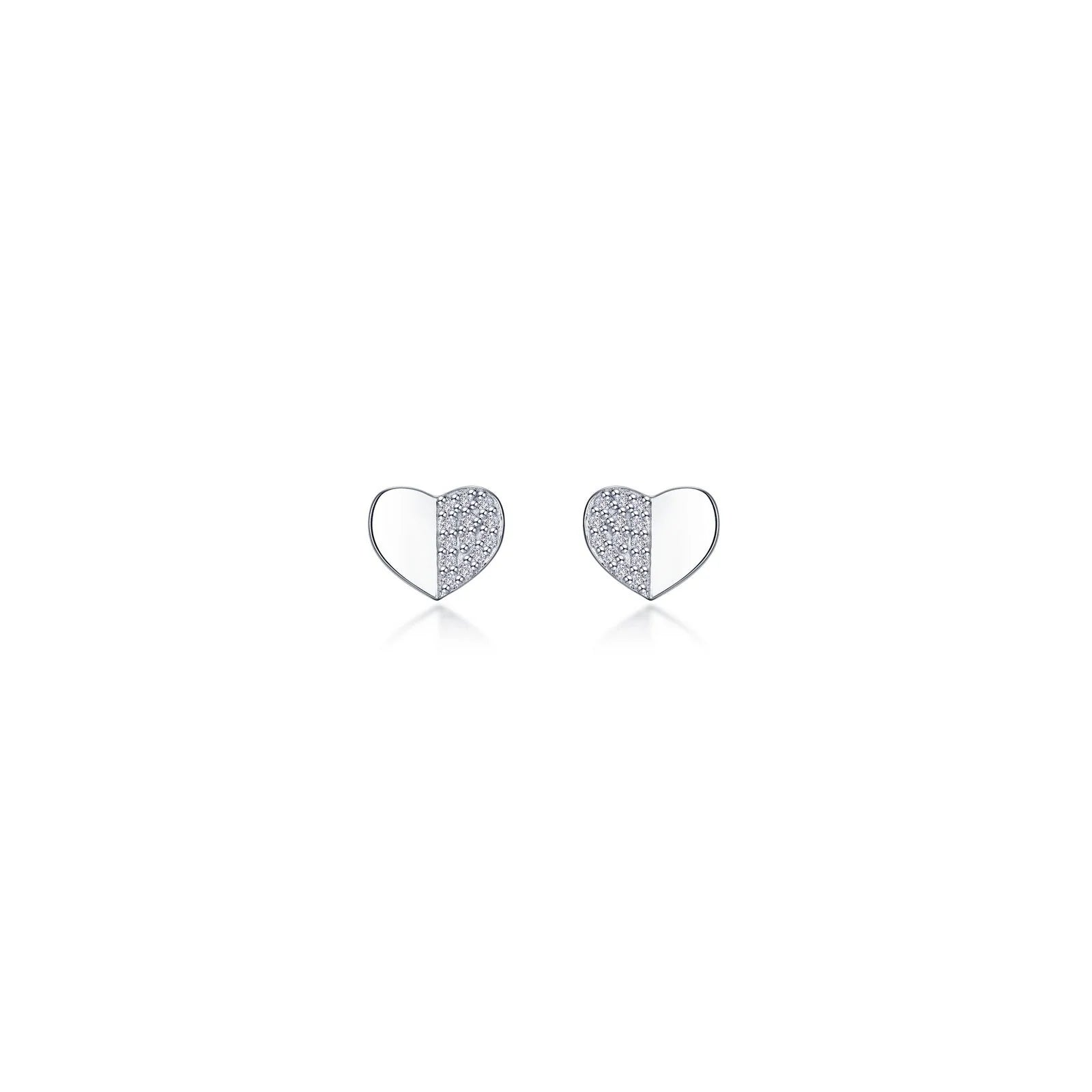 Fox wing earrings-Lafonn Simulated Diamond Heart Stud Earrings E2023CLP00