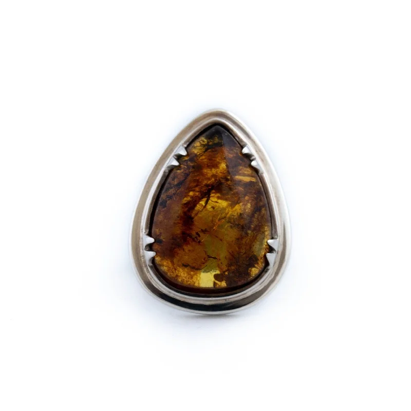 Petal design rings-Mexican Amber Sunset Ring