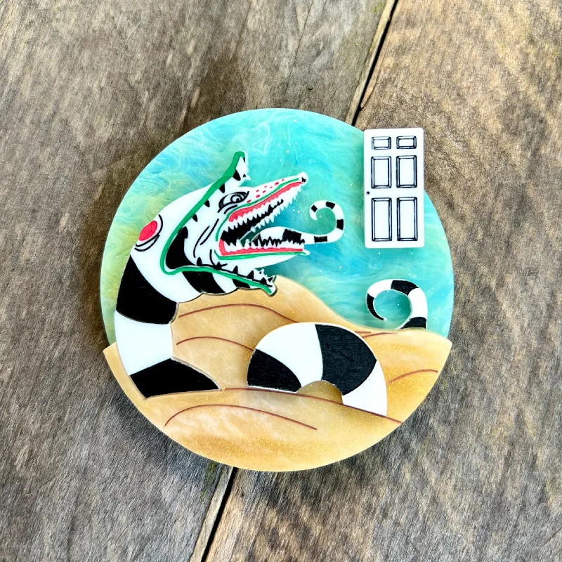 Glossy enamel brooch-Dune Brooch