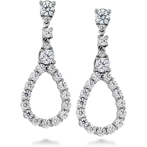 Dual-metal earrings-Hearts On Fire Aerial Diamond Drop Earrings