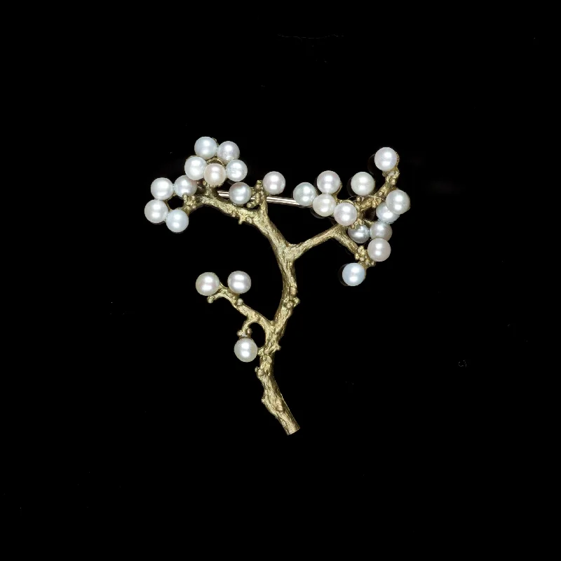 Heavy gem brooch-Ume Brooch