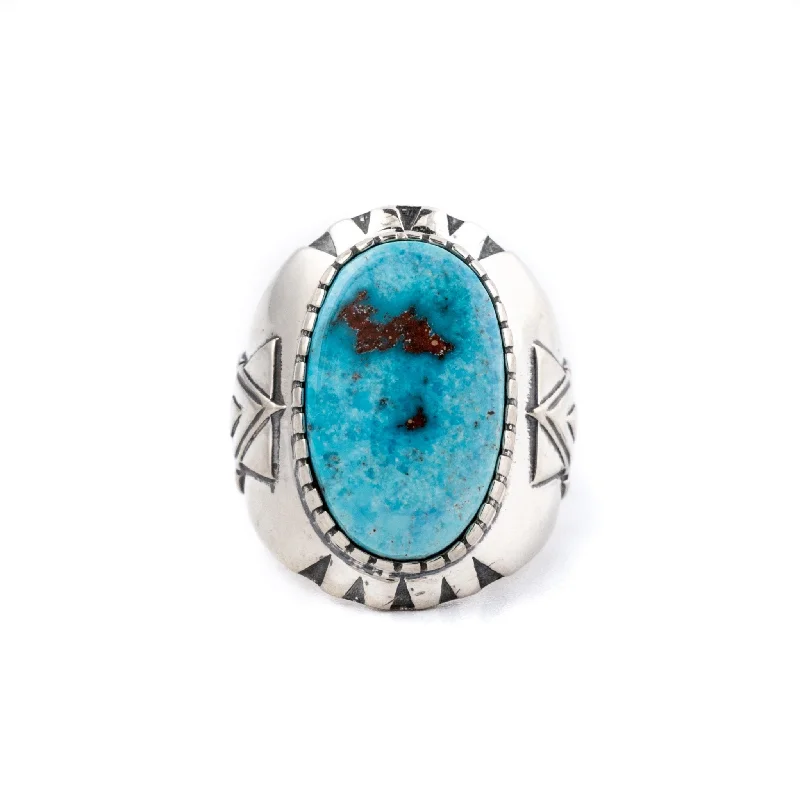 Fine thread rings-Egyptian Turquoise Alpha Ring