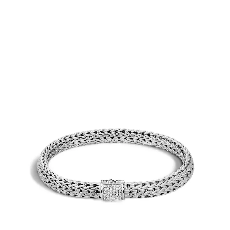 Oval gem bangles-John Hardy Classic Chain Bracelet with Diamonds