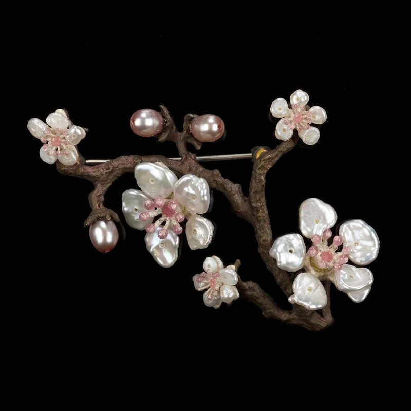 Dual-metal brooch-Cherry Blossom Brooch