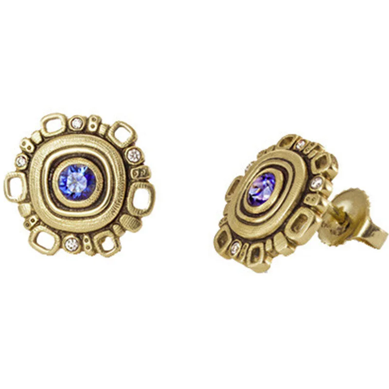 Vintage clip earrings-Alex Sepkus Sapphire Earrings - E-85S