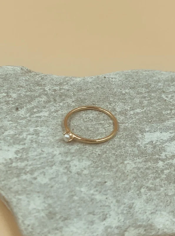 Open frame rings-Moondrop Seed Pearl Ring