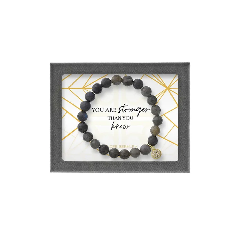 Satin gloss bangles-Dee Berkley "Stronger Than You Know" Labradorite Beaded Bracelet