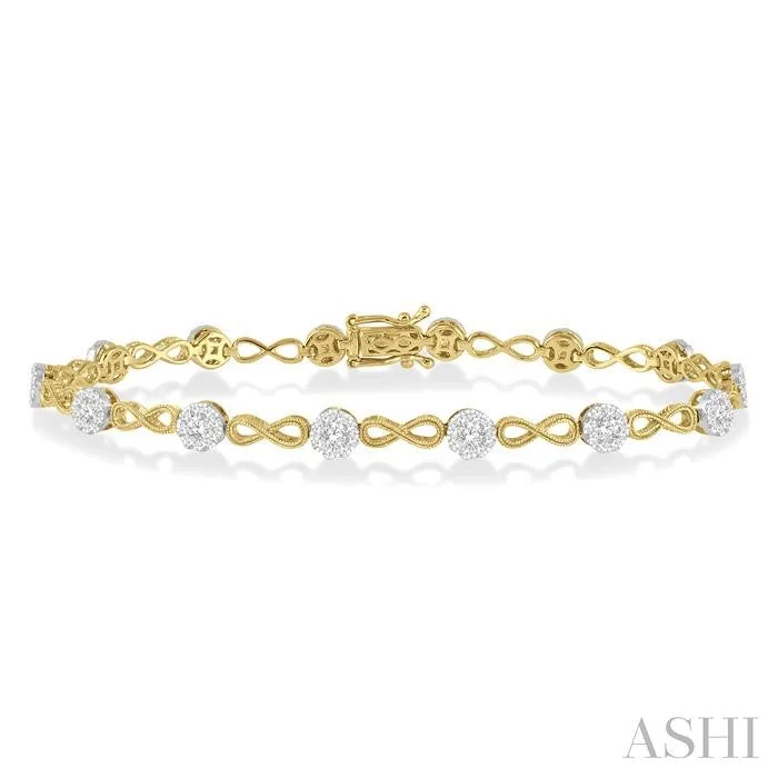 Layered chain bangles-LOVEBRIGHT DIAMOND INFINITY LINK BRACELET