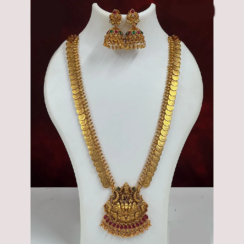 Regency style necklaces-Diksha Collection Gold Plated Pota Stone Necklace Set