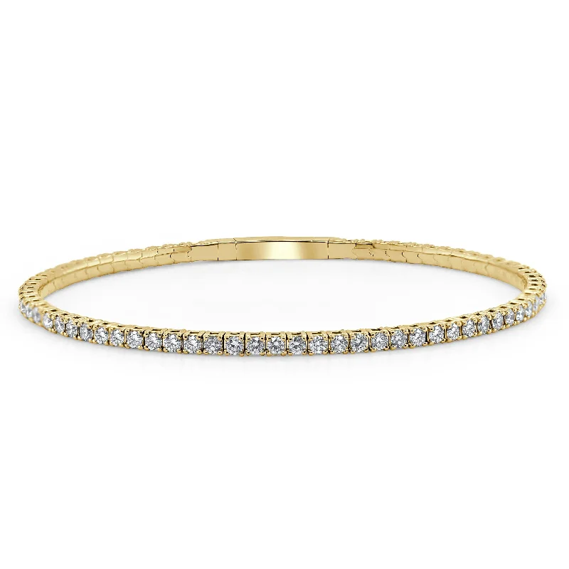 Mesh charm bangles-14k Gold & Diamond Flexible Bangle