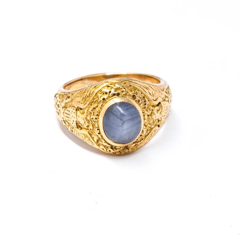 Light filigree rings-1940’S Star Sapphire Ring