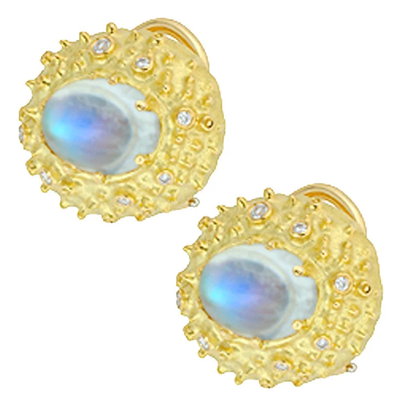 Wide hoop earrings-Alex Sepkus Lunar Moonstone Earrings - E-72