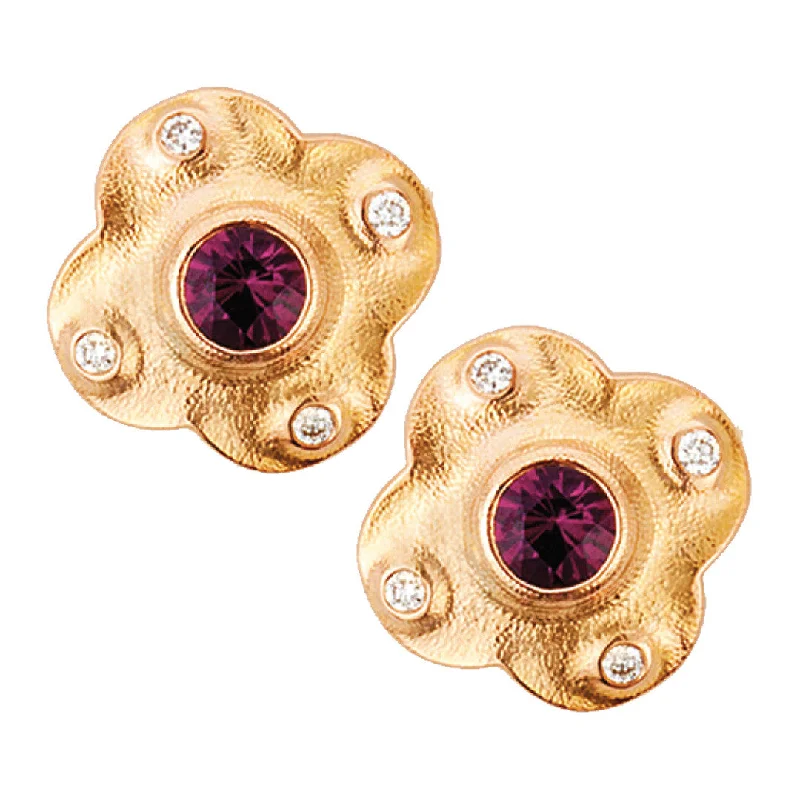 Pink gem earrings-Alex Sepkus Cross Earrings - E-217RS