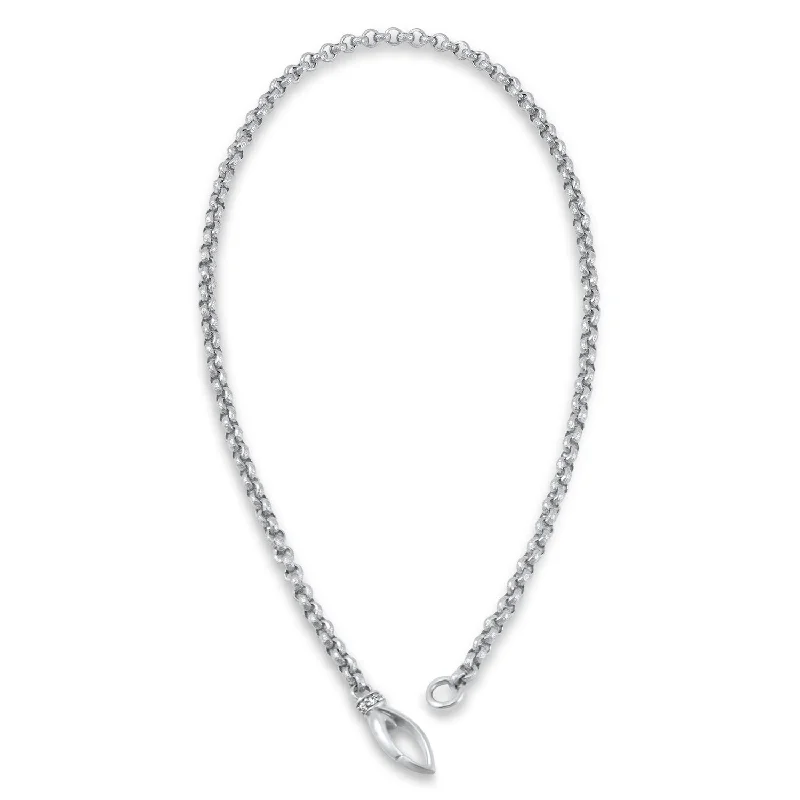 Luxe stone necklaces-Everyday Chain Necklace 18" - Sterling Silver + CZ Blanc