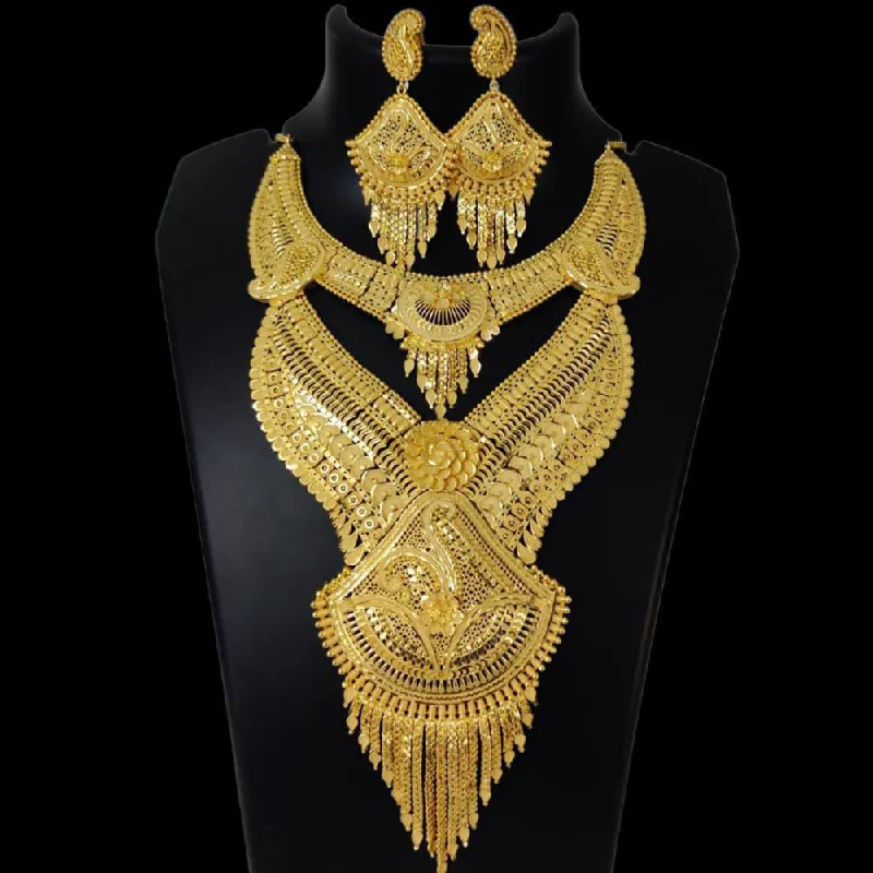 Stellar sign necklaces-Pari Art Jewellery Forming Gold  Necklace Set