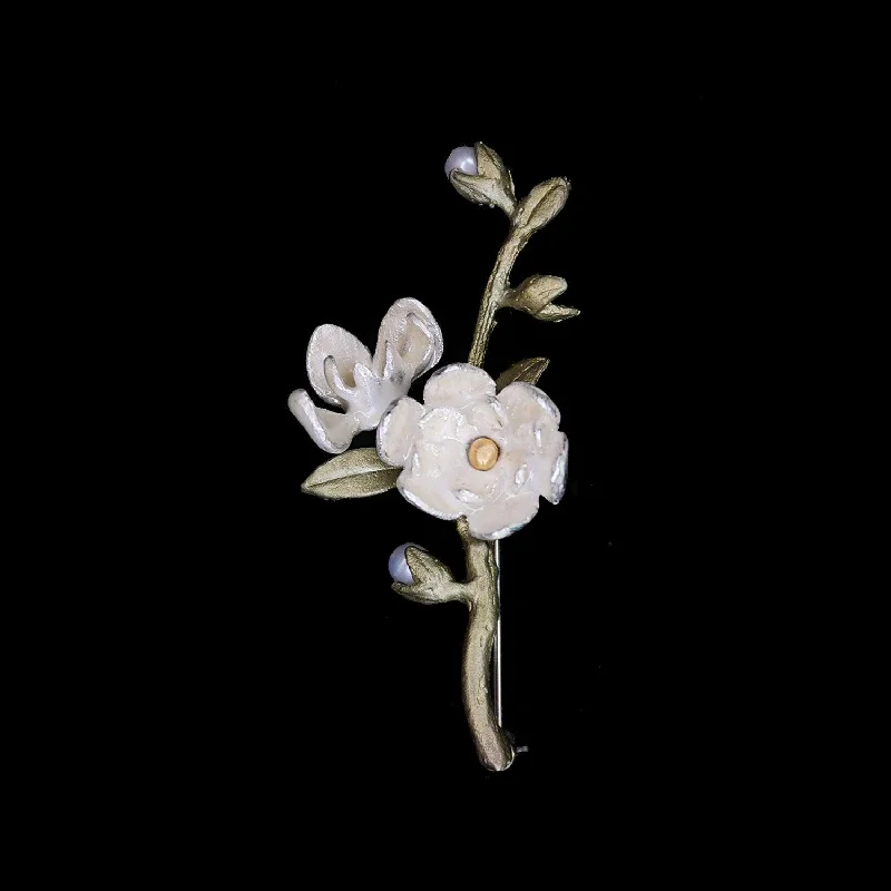 Wide bar brooch-Magnolia Brooch - Flower Statement