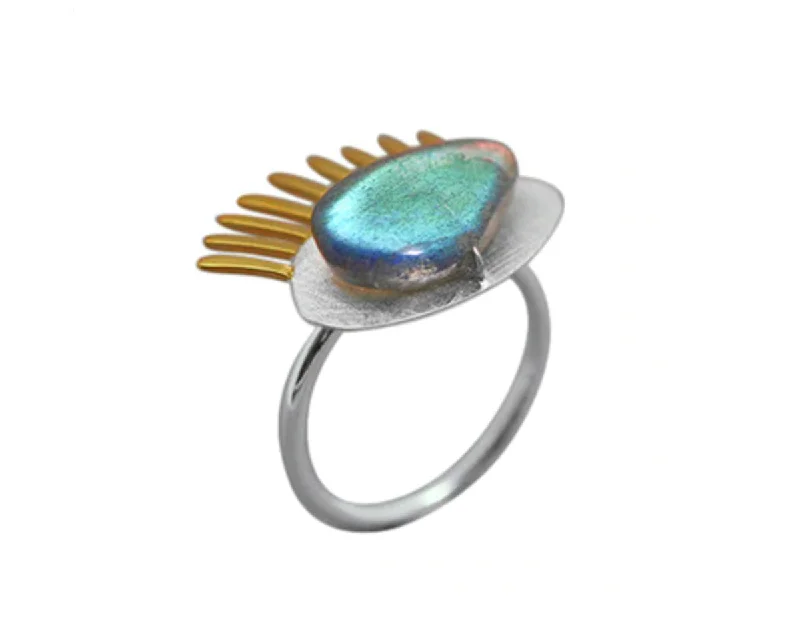 Satin band rings-Golden Eyelashes Ring