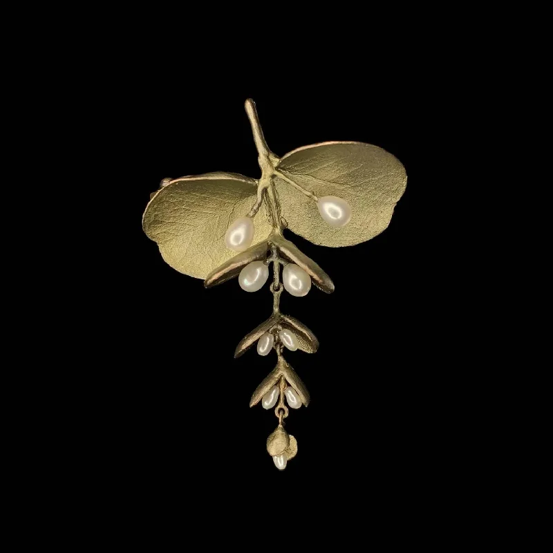 Solid gold brooch-Eucalyptus Seed Brooch