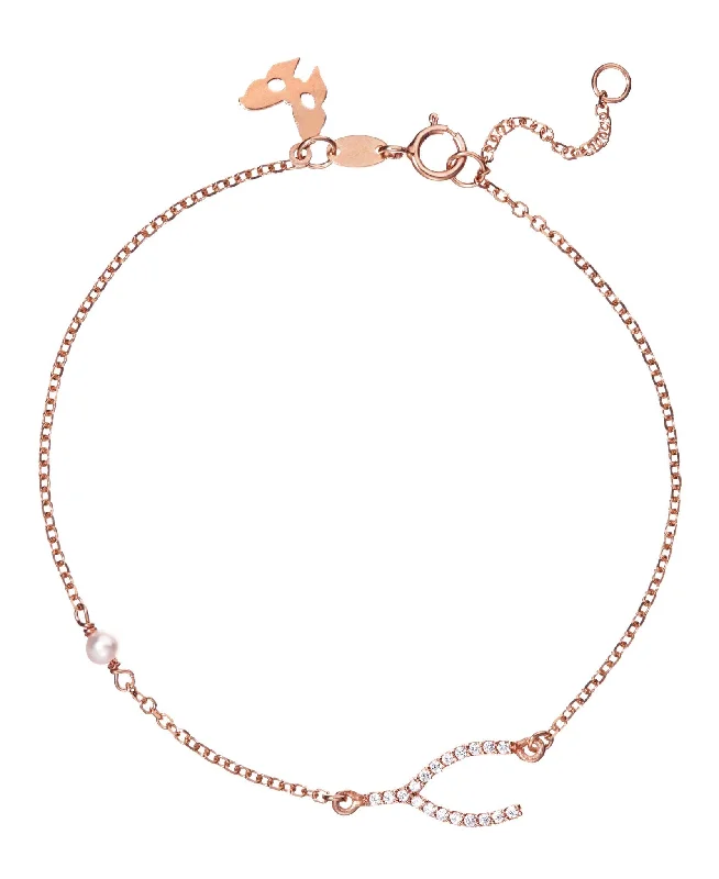 Moon motif bangles-Rose Gold Wish Bracelet