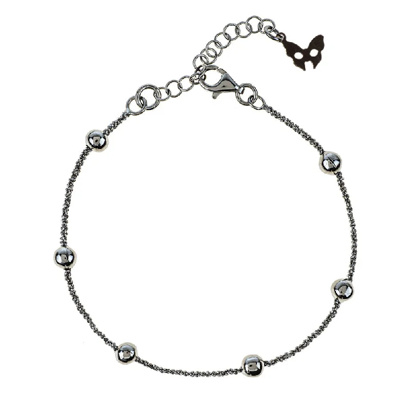 Bead charm bangles-Oxidised Rio Bracelet