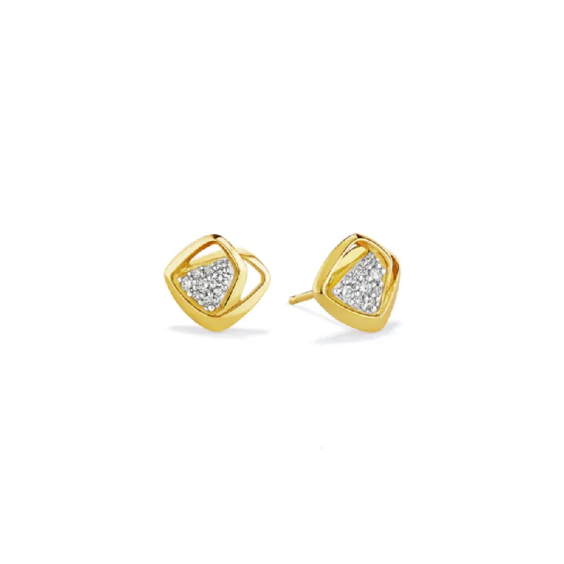 Sleek hoop earrings-Judith Ripka 14k Selvaggia Stud Earrings with Diamonds