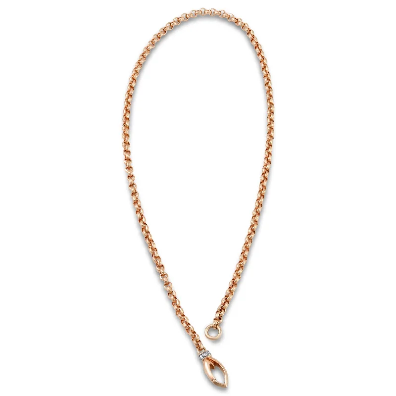 Thick collar necklaces-Everyday Chain Necklace 16" - 18K Rose Gold Vermeil + CZ Blanc