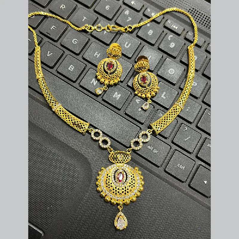 Faith charm necklaces-Pari Art Jewellery Forming Gold Necklace Set