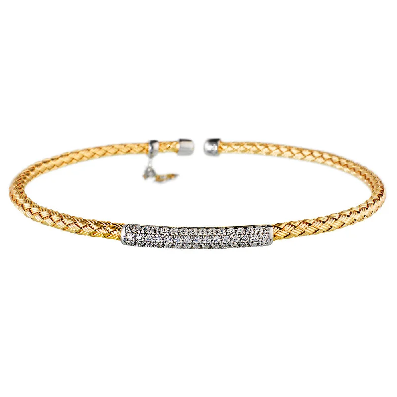 Surf bead bangles-Yellow Gold Bar Bracelet