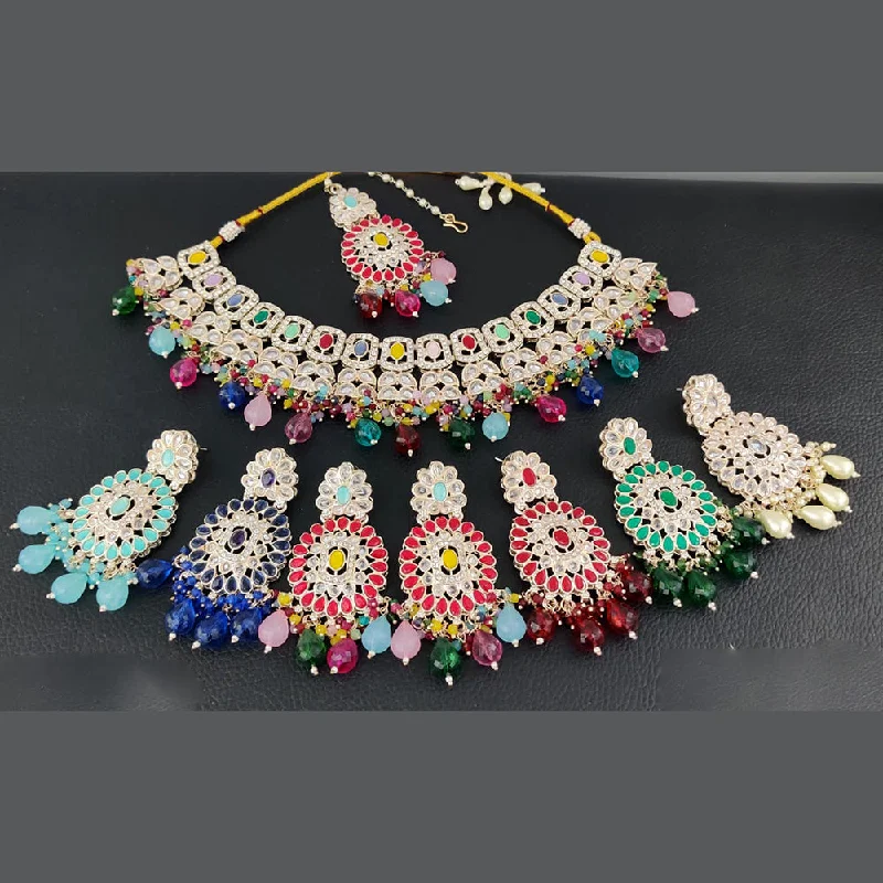 Spinel necklaces-Rani Sati Jewels Gold Plated Necklace Set