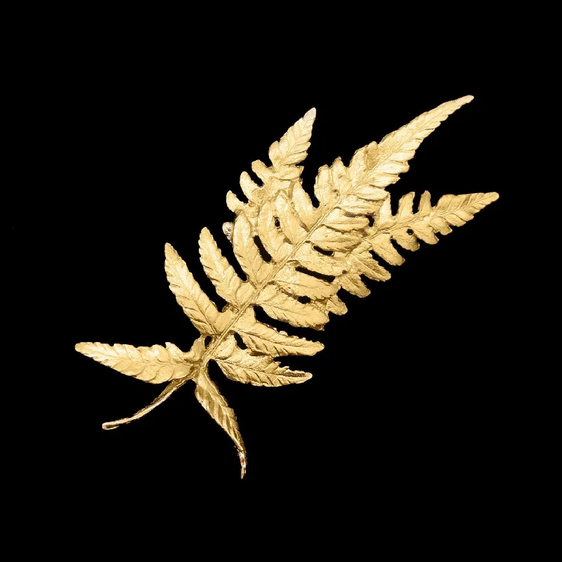 Bead edge brooch-Fine Fern Brooch