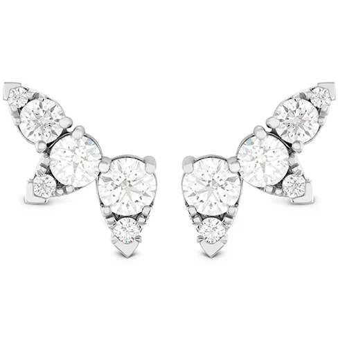 Reef design earrings-Hearts On Fire Aerial Diamond Ear Vine Diamond Earrings