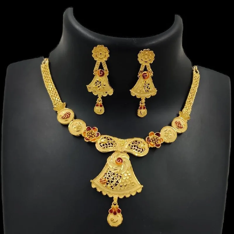 Fine thread necklaces-Pari Art Jewellery Forming Gold Necklace Set