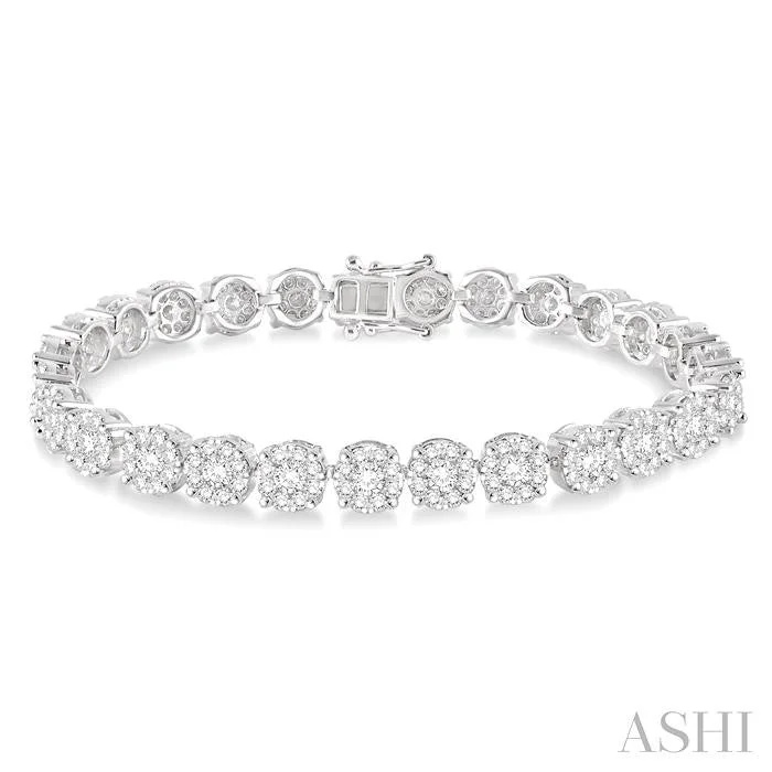 Light clay bangles-LOVEBRIGHT ESSENTIAL DIAMOND TENNIS BRACELET