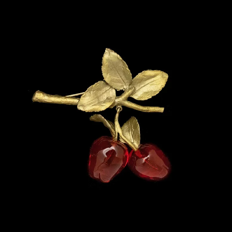 Sapphire gem brooch-Delicious Apple Brooch