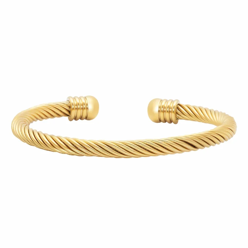 Oval charm bangles-Athens Cuff Bracelet