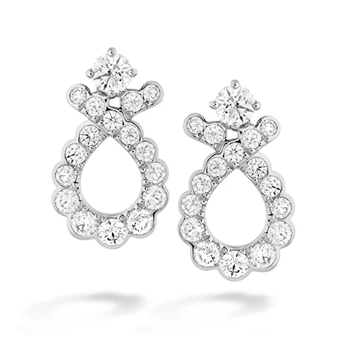 Pure gem earrings-Hearts On Fire Aerial Regal Scroll Diamond Earrings