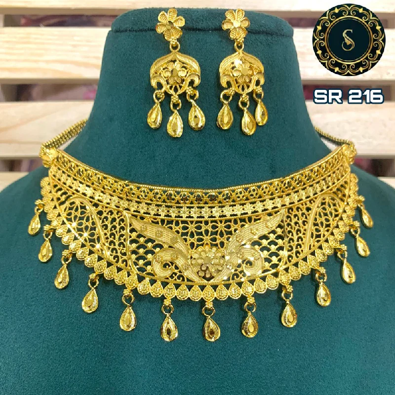 Bead weave necklaces-Siara Collections Forming Gold Necklace Set