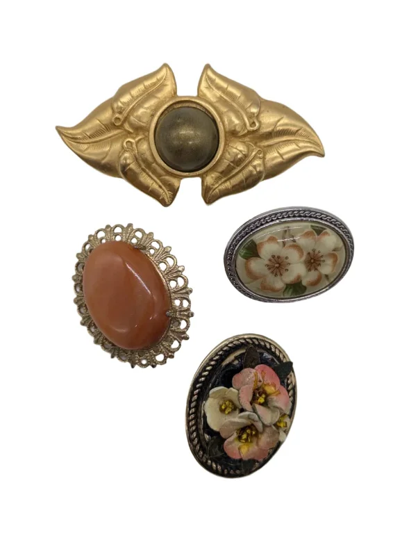 Pink stone brooch-The Rossini Vintage Brooch Set