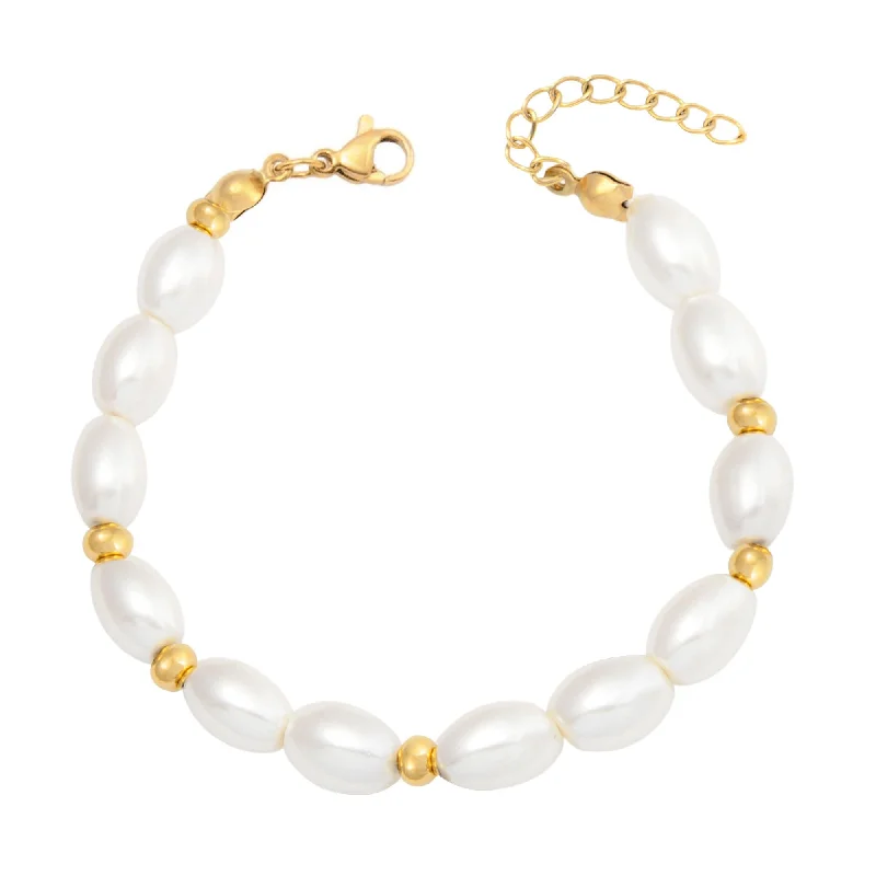 Alloy metal bangles-Aloha Pearl Bracelet